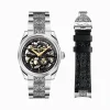 Flash Sale Automatikuhr mit 41 mm, schwarzem Zifferblatt und Akanthusmuster silberfarben Herren Uhren|Uhren